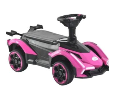 صورة مشاية اطفال بشكل سيارة سباق رياضية - وردي